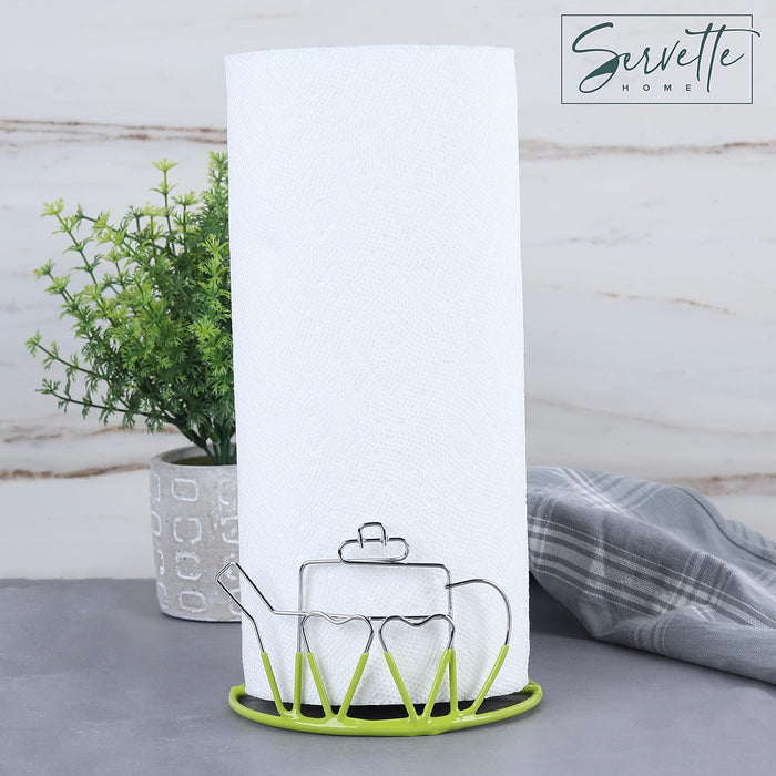 Wire Teapot Designed Paper Towel Holder - Green