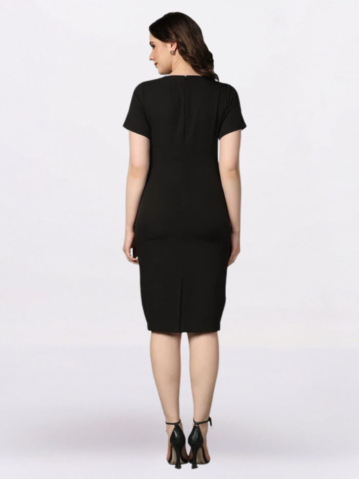 Women Black Stretch Pencil Dress