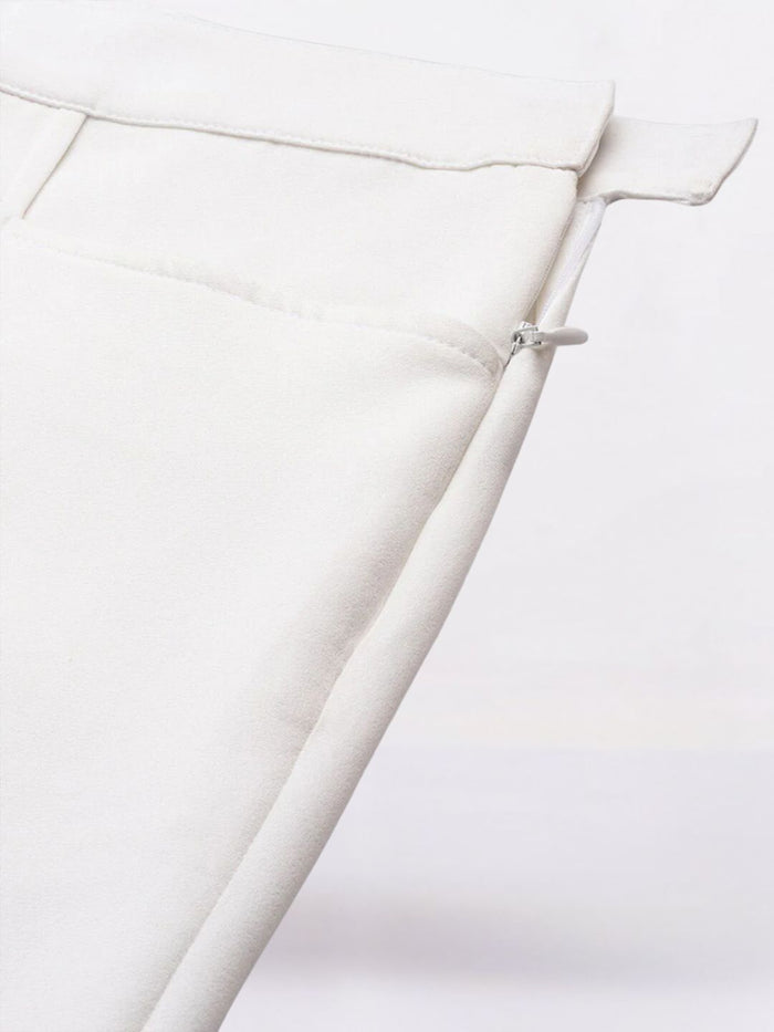 Women Classic Regular Fit Mid-Rise Parallel Trousers