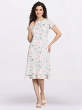 Women Floral Print Sheath Midi Dress
