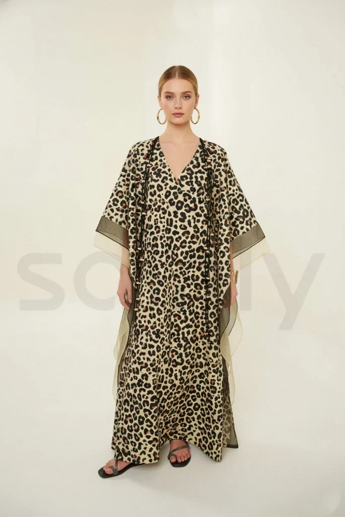 Women flowy kaftan dress for casual wear