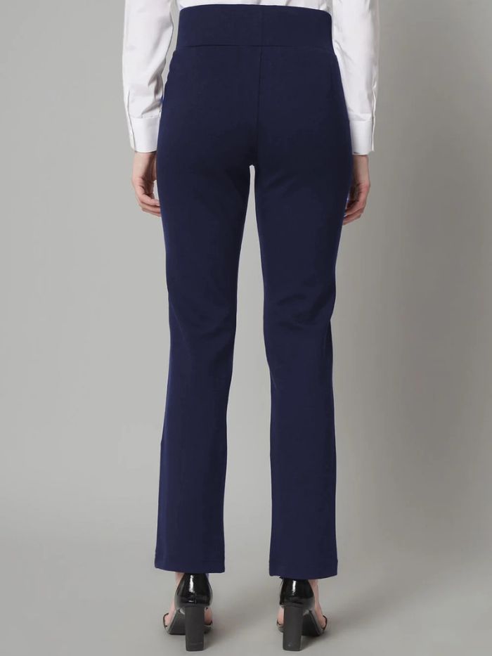 Women Tailored Skinny Fit High-Rise Easy Wash Trousers