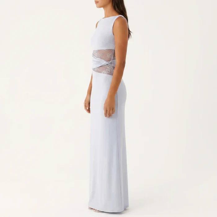 Women's Floral Lace Cut-Out Maxi Dress