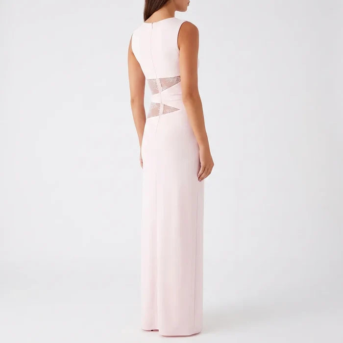 Women's Floral Lace Cut-Out Maxi Dress