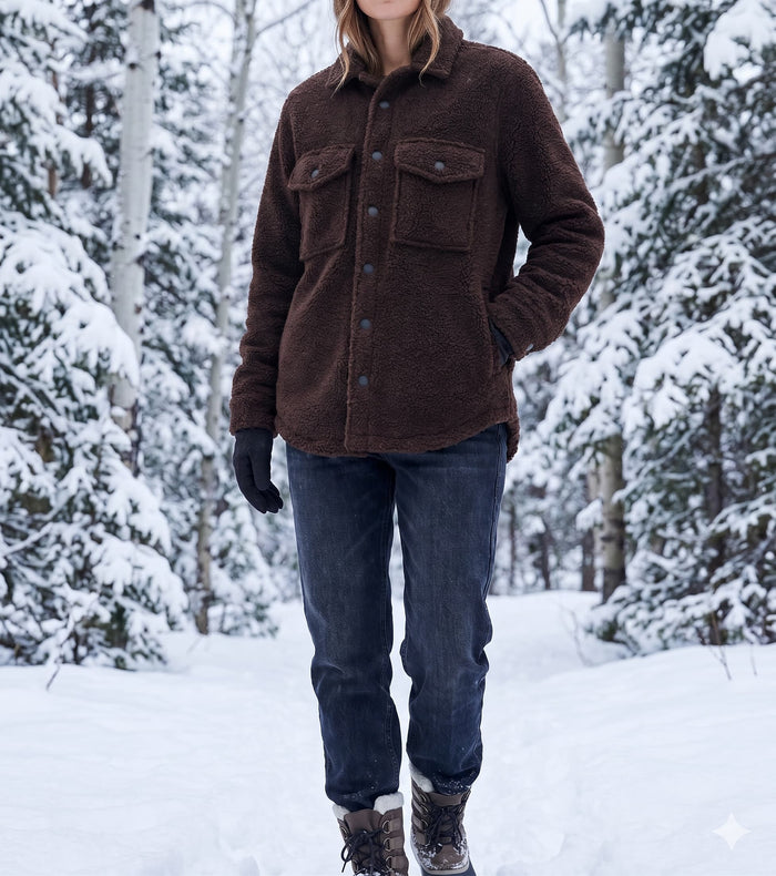 Women's Sherpa Button Up Jacket