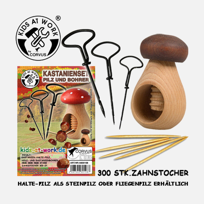 Wooden Chestnut Drill & Nutcracker Set