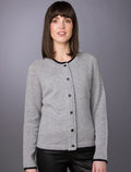 Wool Cashmere Button Down Cardigan - Silver #color_silver