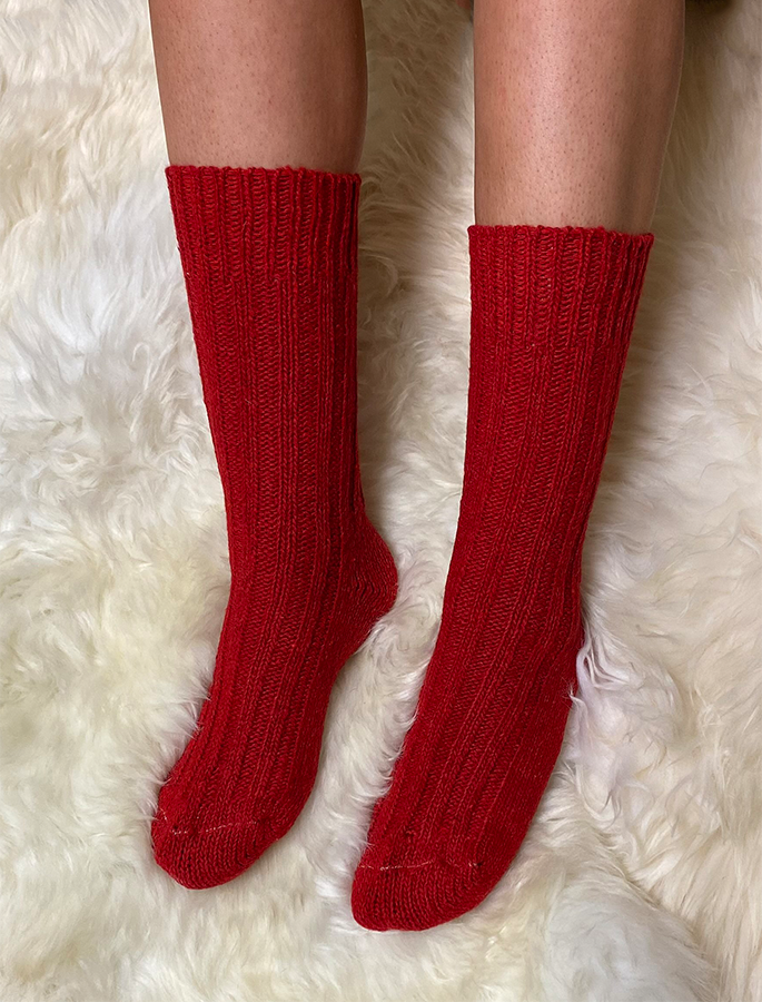 Wool Socks - Red #color_red-fleck