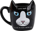 Work Hard Cat Mug
