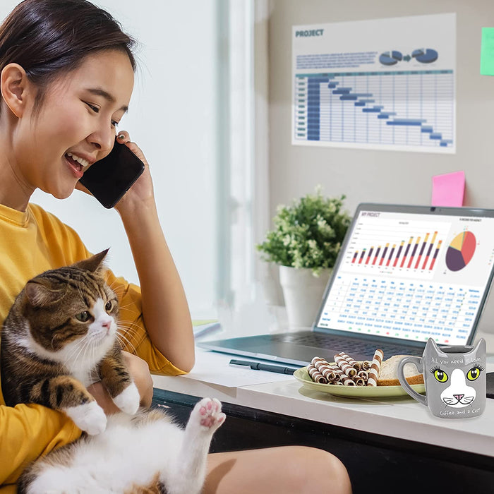 Work Hard Cat Mug