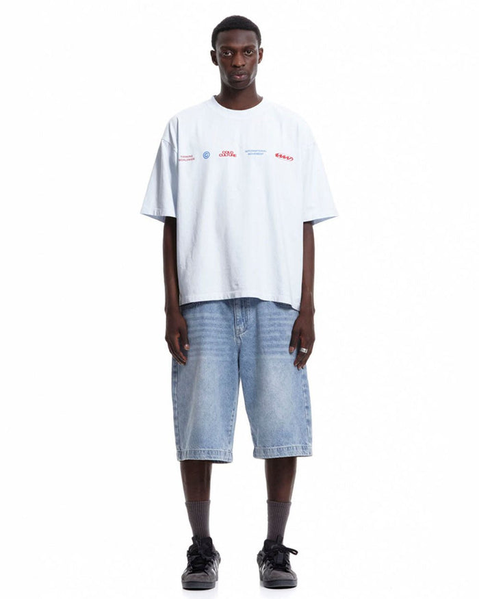 WORLDWIDE CIRCLE TEE WHITE BLUE - COLD CULTURE #man