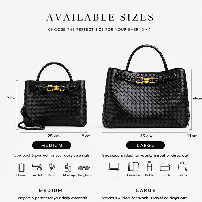 Woven Luxury Tote Bag – Soft Vegan Leather Everyday Shoulder Bag