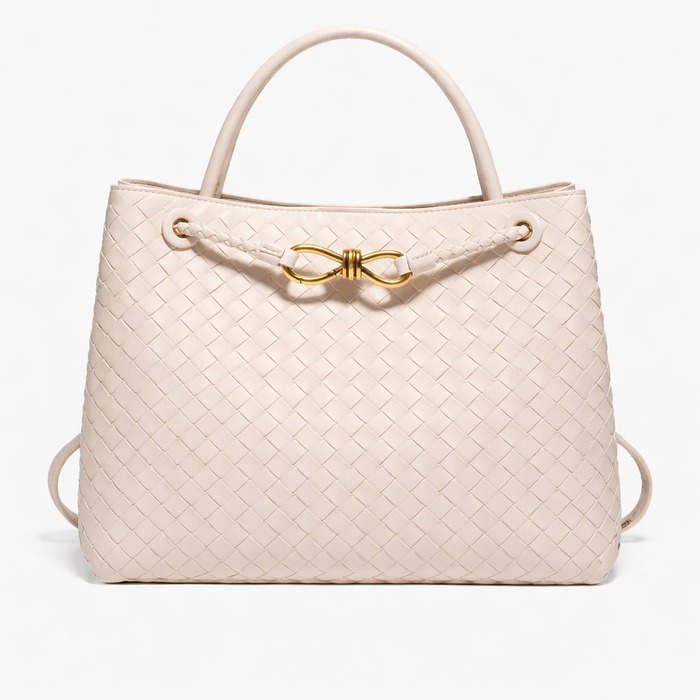 Woven Luxury Tote Bag – Soft Vegan Leather Everyday Shoulder Bag