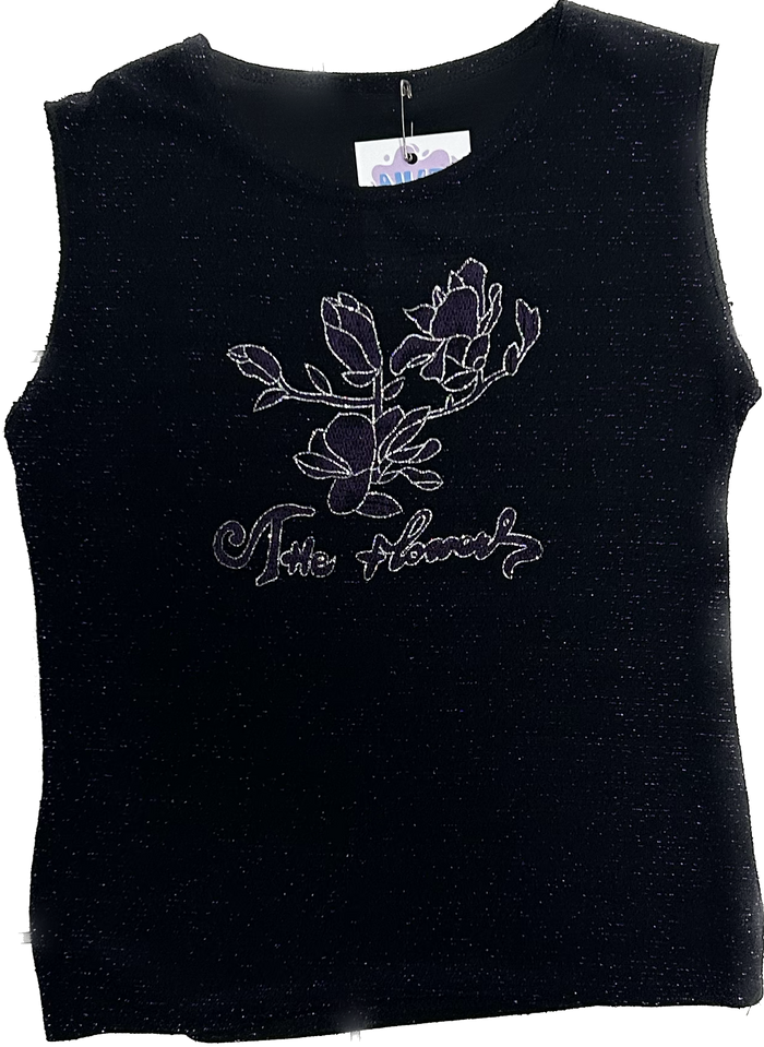 Y2K stretchy black and purple top
