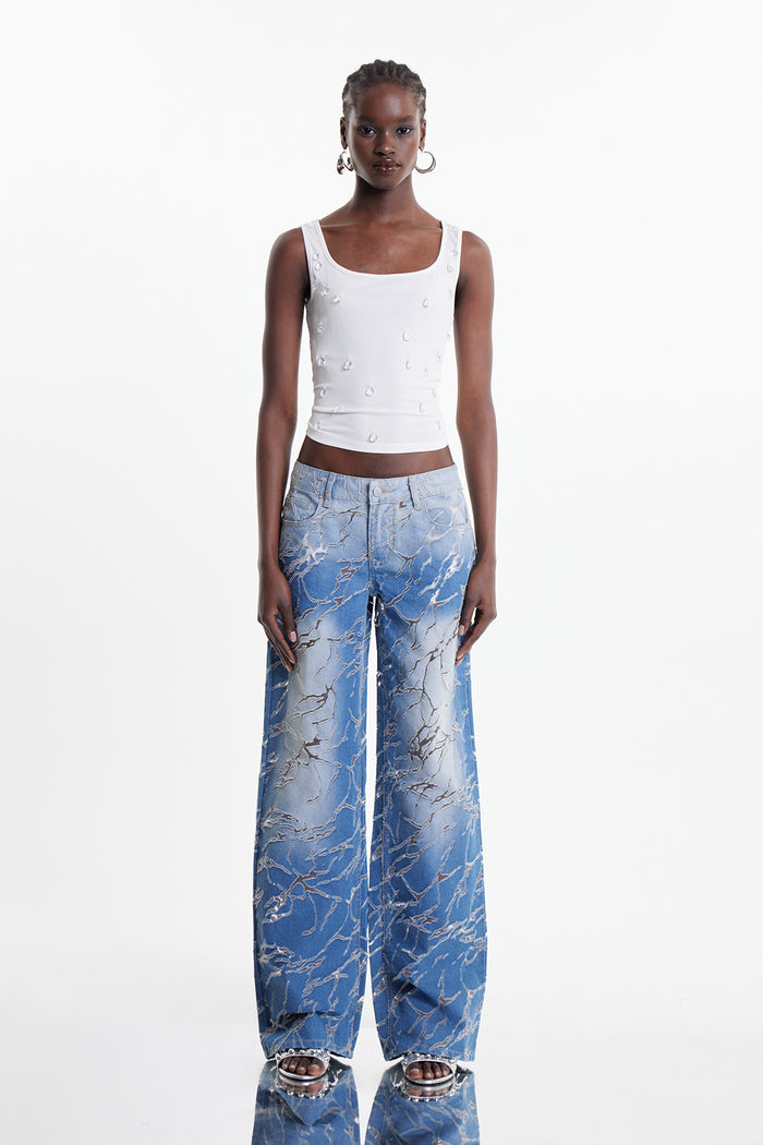Zaida Deconstructed Cutout Jeans