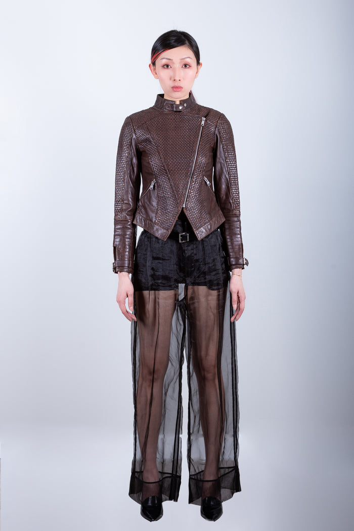 Zoe Hand Woven Tan jacket